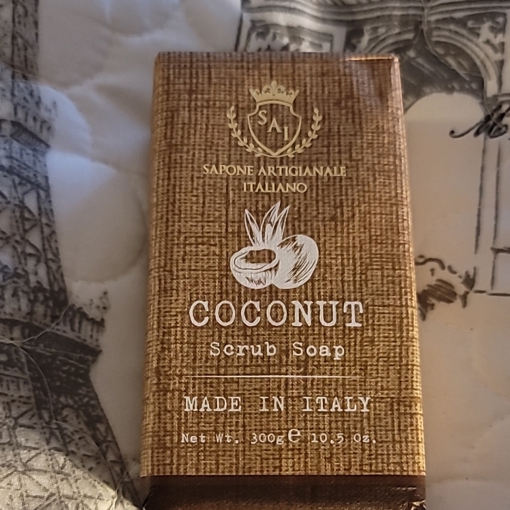 🇮🇹Sapone Artigianale Italiano Coconut Scrub Soap Bar🇮🇹